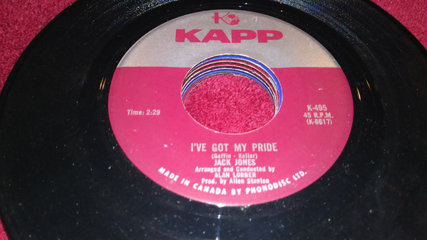 Jack Jones - I've Got My Pride (7", Single) (Very Good Plus (VG+))