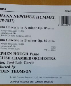 Alternative view of Johann Nepomuk Hummel - Stephen Hough, English Chamber Orchestra Conducted By Bryden Thomson - Piano Concerto In B Minor Op.89 / Piano Concerto In A Minor Op.85 (CD, Album, RE) (Near Mint (NM or M-))