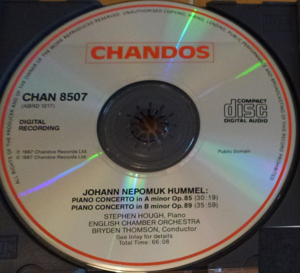 Johann Nepomuk Hummel - Stephen Hough, English Chamber Orchestra Conducted By Bryden Thomson - Piano Concerto In B Minor Op.89 / Piano Concerto In A Minor Op.85 (CD, Album, RE) (Near Mint (NM or M-)) - Image 3