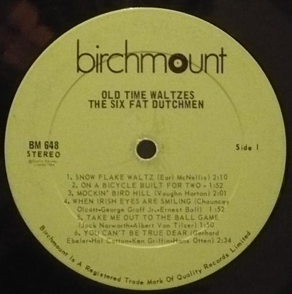 The Six Fat Dutchmen - Old Time Waltzes (LP, Album) (Mint (M)) - Image 2