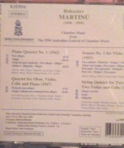 Alternative view of Bohuslav Martinů - Daniel Adni • Kathryn Selby, Charmian Gadd • Solomia Soroka • Isabelle van Keulen, Theodore Kuchar • Rainer Moog, Young-Chang Cho • Alexander Ivashkin, Joel Marangella - Chamber Music (Oboe Quartet • Viola Sonata No. 1 • String Quintet • Piano Quartet No. 1) (CD) (Near Mint (NM or M-))