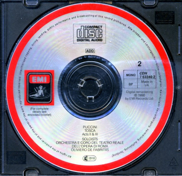 Giacomo Puccini - Maria Caniglia, Beniamino Gigli, Armando Borgioli, Orchestra Del Teatro Dell'Opera Di Roma E Coro Del Teatro Dell'Opera Di Roma, Oliviero De Fabritiis - Tosca (2xCD, RE, RM) (Near Mint (NM or M-)) - Image 4