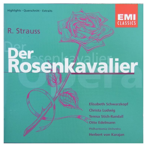 Richard Strauss, Elisabeth Schwarzkopf, Christa Ludwig, Teresa Stich-Randall, Otto Edelmann, Philharmonia Orchestra And Philharmonia Chorus, Herbert von Karajan - Der Rosenkavalier Highlights (CD, Album, RE, RM) (Near Mint (NM or M-))