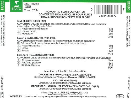 Jean-Pierre Rampal - Romantic Flute Concertos Reinecke . Mercadante . Romberg (CD, Comp, Mono) (Near Mint (NM or M-)) - Image 2