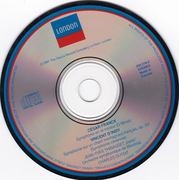 César Franck, Vincent d'Indy - Jean-Yves Thibaudet, Charles Dutoit, Orchestre symphonique de Montréal - Symphonie • Symphonie Sur Un Chant Montagnard Français (CD, Album) (Near Mint (NM or M-)) - Image 3