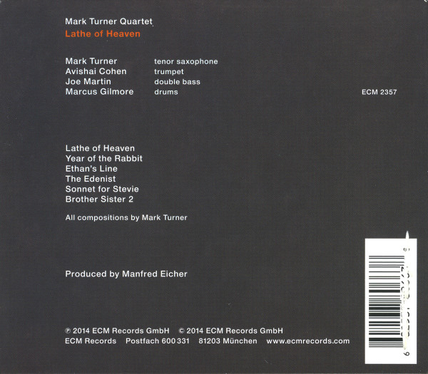 Mark Turner Quartet - Lathe Of Heaven (CD, Album) (Mint (M)) - Image 2
