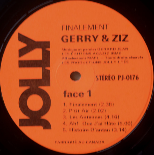 Gerry & Ziz - Finalement (LP) (Mint (M)) - Image 3