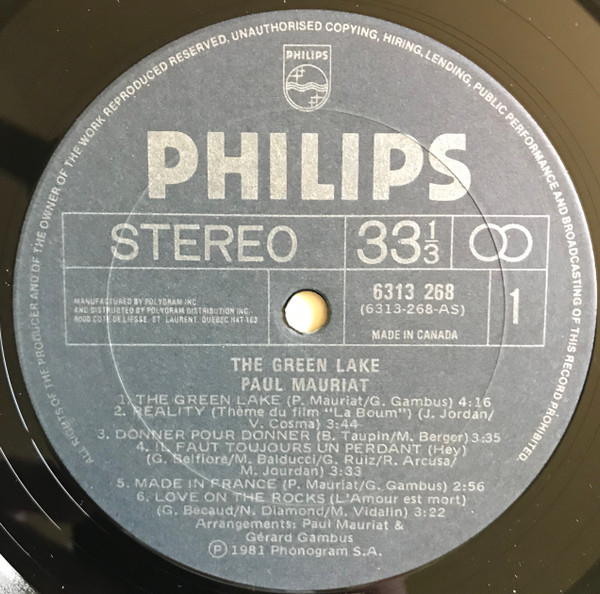 Paul Mauriat - The Green Lake (LP, Comp) (Mint (M)) - Image 3