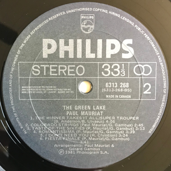 Paul Mauriat - The Green Lake (LP, Comp) (Mint (M)) - Image 4