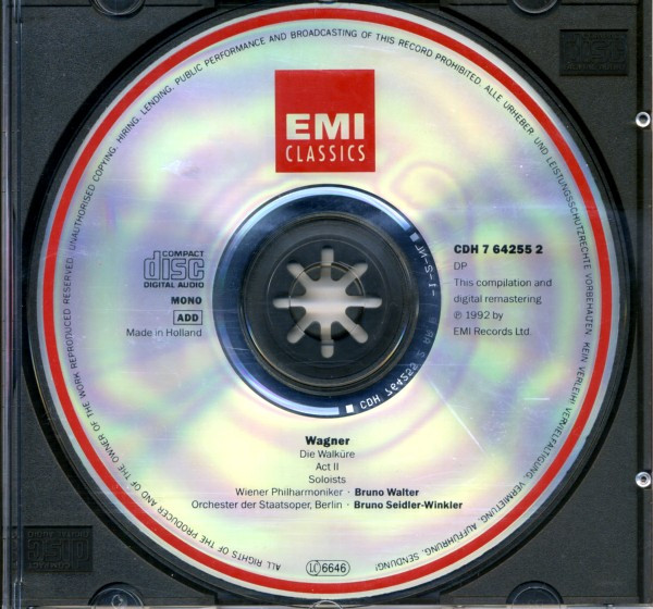 Richard Wagner - Marta Fuchs, Hans Hotter, Lotte Lehmann, Lauritz Melchior, Margarete Klose, Emanuel List, Bruno Walter / Bruno Seidler-Winkler - Die Walküre: 2.Akt / Acte 2 / Act 2 (CD, Comp, RE, RM) (Near Mint (NM or M-)) - Image 5