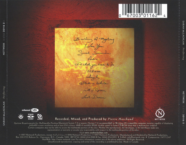 Sarah McLachlan - Surfacing (CD, Album, Enh) (Near Mint (NM or M-)) - Image 2