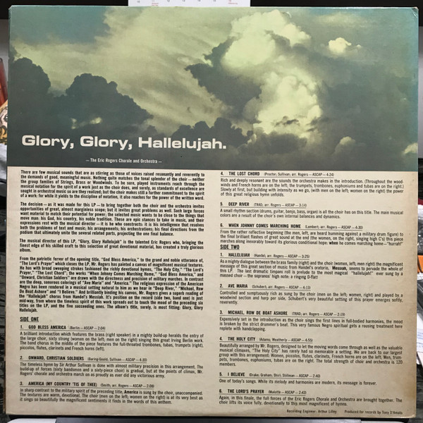 Eric Rogers Chorale And Orchestra - Glory, Glory, Hallelujah. (LP, Album) (Mint (M)) - Image 5