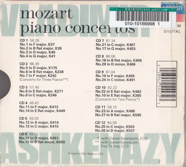 Wolfgang Amadeus Mozart - The Piano Concertos (12xCD, Comp + Box) (Near Mint (NM or M-)) - Image 2