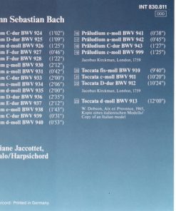 Alternative view of Johann Sebastian Bach - Christiane Jaccottet - Präludien • Toccaten = Preludes • Toccatas (CD, Album) (Near Mint (NM or M-))