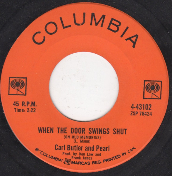 Carl & Pearl Butler - When The Door Swings Shut (7", Single) (Very Good (VG))