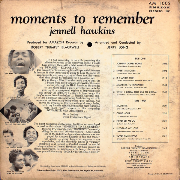 Jennell Hawkins - Moments To Remember (LP, Album, Mono) (Mint (M)) - Image 2