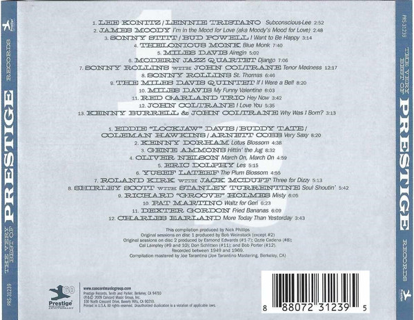 Various - The Very Best Of Prestige Records (2xCD, Comp, RM) (Near Mint (NM or M-)) - Image 2