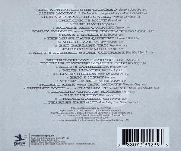Various - The Very Best Of Prestige Records (2xCD, Comp, RM) (Near Mint (NM or M-)) - Image 3