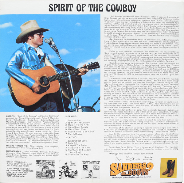 Ivan Daines - Spirit Of The Cowboy (LP) (Mint (M)) - Image 2
