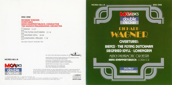 Richard Wagner, Münchner Philharmoniker, Hans Knappertsbusch - Overtures (2xCD, Comp, RM, Two) (Near Mint (NM or M-)) - Image 2