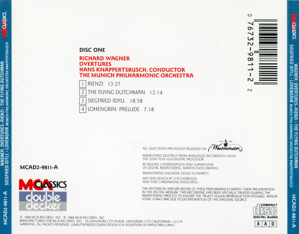 Richard Wagner, Münchner Philharmoniker, Hans Knappertsbusch - Overtures (2xCD, Comp, RM, Two) (Near Mint (NM or M-)) - Image 3