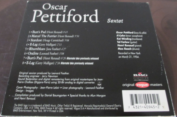 Oscar Pettiford - Sextet (CD, Album, RE, RM) (Near Mint (NM or M-)) - Image 3