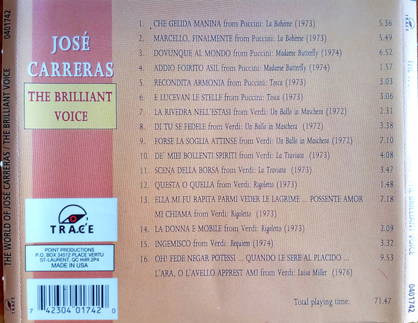 José Carreras - The Brilliant Voice (CD, Comp) (Near Mint (NM or M-)) - Image 2