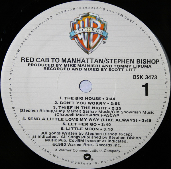 Stephen Bishop - Red Cab To Manhattan (LP, Album, Mon) (Mint (M)) - Image 3