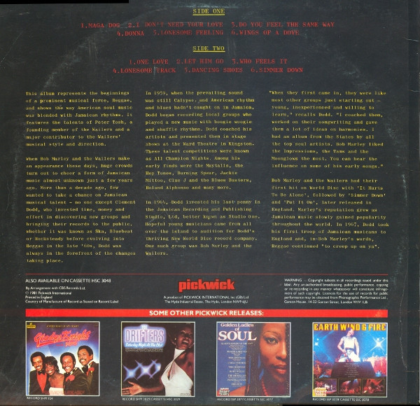 Bob Marley & The Wailers With Peter Tosh - Bob Marley And The Wailers With Peter Tosh (LP, Comp) (Mint (M)) - Image 2