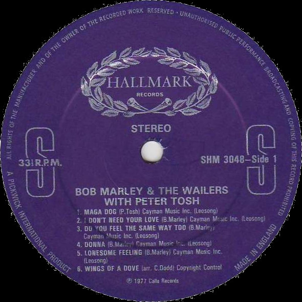 Bob Marley & The Wailers With Peter Tosh - Bob Marley And The Wailers With Peter Tosh (LP, Comp) (Mint (M)) - Image 3
