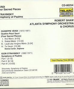 Alternative view of Giuseppe Verdi, Igor Stravinsky, Atlanta Symphony Orchestra & Atlanta Symphony Chorus, Robert Shaw - Verdi: Quattro Pezzi Sacri (Four Sacred Pieces); Stravinsky: Symphony Of Psalms (CD) (Near Mint (NM or M-))