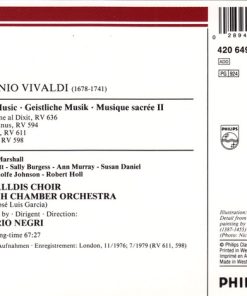 Alternative view of Antonio Vivaldi - John Alldis Choir, English Chamber Orchestra, Vittorio Negri - Sacred Choral Music - Das Geistliche Chorwerk Vol.2 (Magnificat RV 611 - Dixit Dominus - Beatus Vir) (CD) (Near Mint (NM or M-))