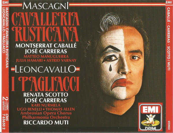 Pietro Mascagni, Montserrat Caballé, José Carreras, Matteo Manuguerra, Ruggiero Leoncavallo, Renata Scotto, Kari Nurmela, The Ambrosian Opera Chorus, Philharmonia Orchestra, Riccardo Muti - Cavalleria Rusticana / I Pagliacci (2xCD, Album, RM) (Near Mint (NM or M-))