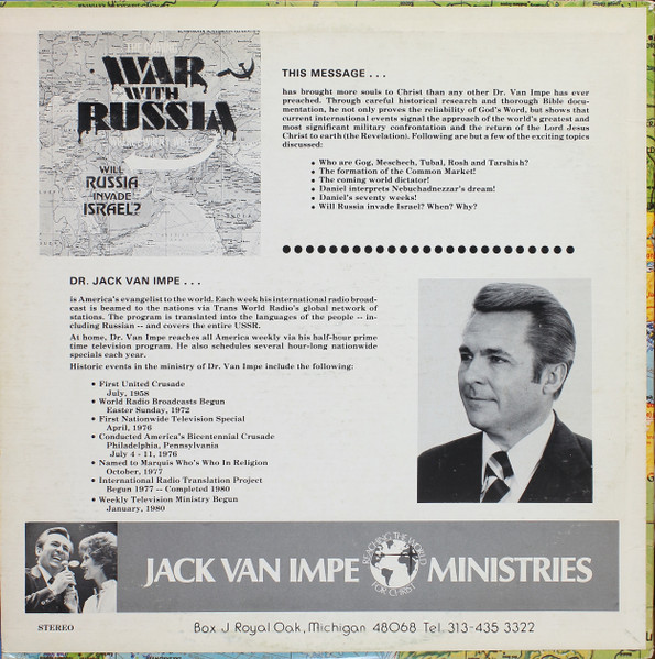 Jack Van Impe - The Coming War With Russia: Will Russia Invade Israel? (LP) (Mint (M)) - Image 2