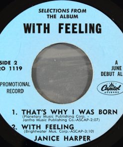 Alternative view of Janice Harper - Selections From The Album With Feeling (7", Promo, Smplr) (Very Good Plus (VG+))