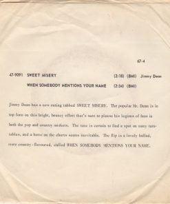 Alternative view of Jimmy Dean - Sweet Misery (7", Single) (Very Good (VG))