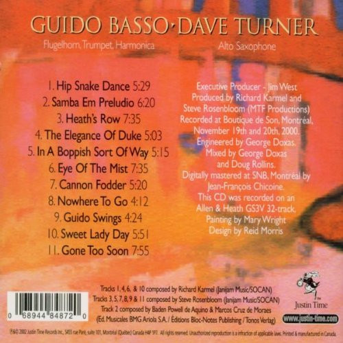 Guido Basso & Dave Turner (2) - Dedications (CD, Album) (Mint (M)) - Image 2