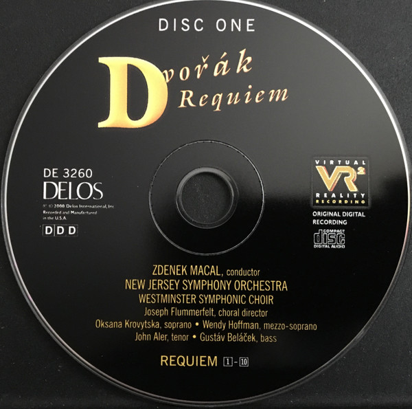 Antonín Dvořák, Zdeněk Mácal, New Jersey Symphony Orchestra, Westminster Symphonic Choir, Joseph Flummerfelt, Oksana Krovytska, Wendy Hoffman, John Aler, Gustáv Beláček - Requiem / Symphony No. 9 "From The New World" (2xCD, Album) (Near Mint (NM or M-)) - Image 4