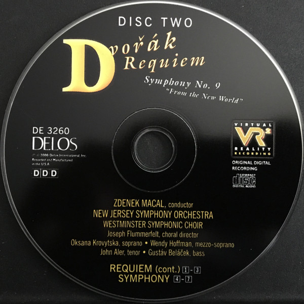 Antonín Dvořák, Zdeněk Mácal, New Jersey Symphony Orchestra, Westminster Symphonic Choir, Joseph Flummerfelt, Oksana Krovytska, Wendy Hoffman, John Aler, Gustáv Beláček - Requiem / Symphony No. 9 "From The New World" (2xCD, Album) (Near Mint (NM or M-)) - Image 5