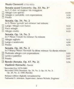Alternative view of Muzio Clementi, Vladimir Horowitz - Horowitz Plays Clementi (CD, Album, RE) (Near Mint (NM or M-))