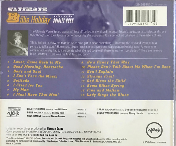 Billie Holiday - Ultimate Billie Holiday (CD, Comp, Club) (Near Mint (NM or M-)) - Image 3