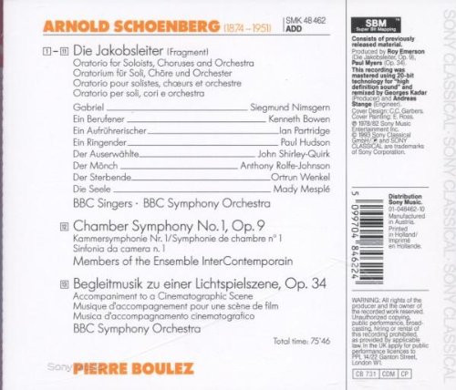 Arnold Schoenberg - Pierre Boulez, Ensemble InterContemporain, BBC Singers, BBC Symphony Orchestra - Die Jakobsleiter / Chamber Symphony No. 1 / Begleitmusik Zu Einer Lichtspielszene (CD, Comp) (Near Mint (NM or M-)) - Image 3