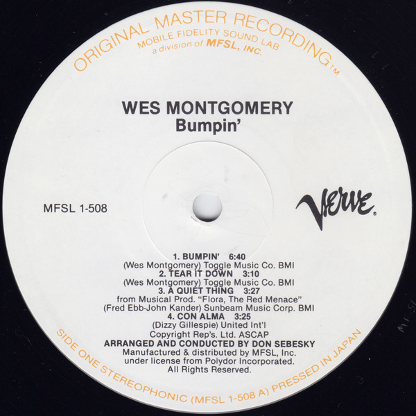Wes Montgomery - Bumpin' (LP, Ltd, RE, RM) (Near Mint (NM or M-)) - Image 3