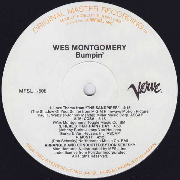 Wes Montgomery - Bumpin' (LP, Ltd, RE, RM) (Near Mint (NM or M-)) - Image 4