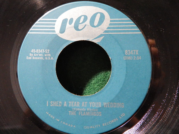 The Flamingos - (They're Writing Songs Of Love) But Not For Me / I Shed A Tear At Your Wedding (7", Single) (Very Good Plus (VG+))