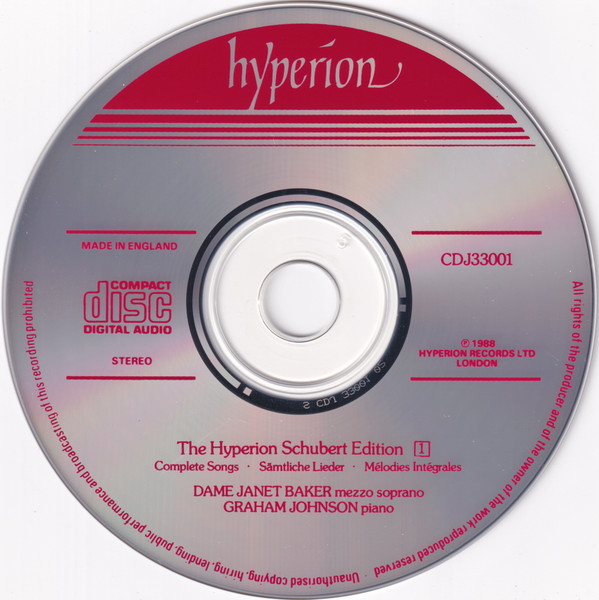 Janet Baker, Graham Johnson (2) - The Hyperion Schubert Edition 1 (CD, Album) (Near Mint (NM or M-)) - Image 3
