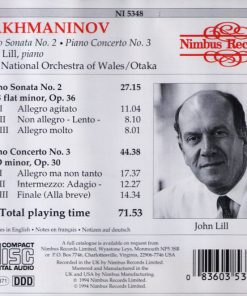 Alternative view of Sergei Vasilyevich Rachmaninoff - John Lill, BBC National Orchestra Of Wales, Tadaaki Otaka - Piano Concerto No. 3 / Piano Sonata No. 2 (CD) (Near Mint (NM or M-))