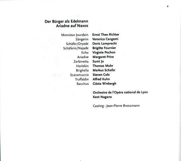 Richard Strauss, Margaret Price, Sumi Jo, Gösta Winbergh, Ernst Theo Richter, Kent Nagano, Orchestre De L'Opéra De Lyon - Der Bürger Als Edelmann / Ariadne Auf Naxos (2xCD, Album) (Near Mint (NM or M-)) - Image 4