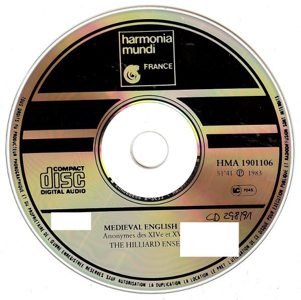 The Hilliard Ensemble - Medieval English Music (CD, Album, RE) (Near Mint (NM or M-)) - Image 3