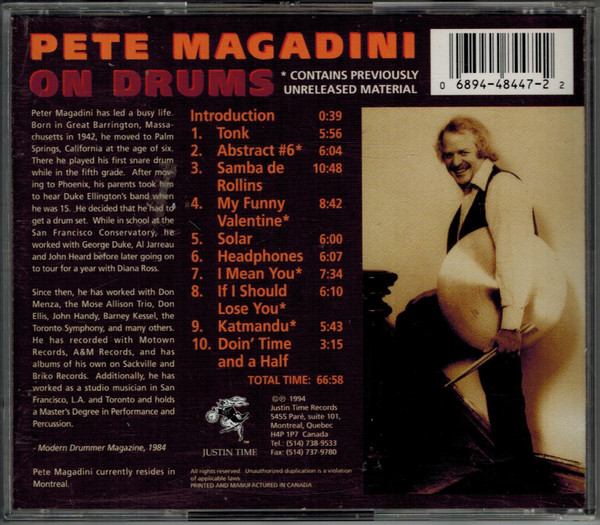 Pete Magadini - Pete Magadini On Drums : 1965 . . . Then To Now (CD, Album) (Near Mint (NM or M-)) - Image 3